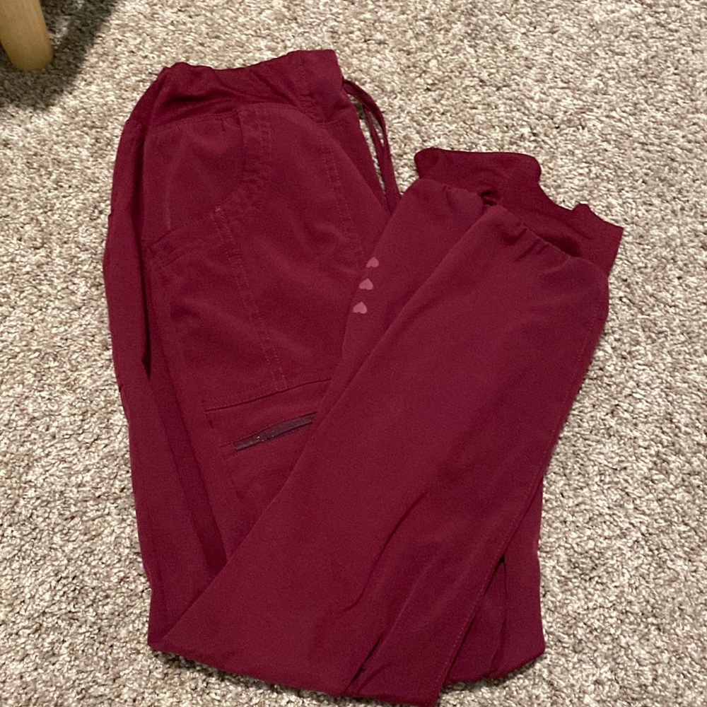 Maroon scrub pants